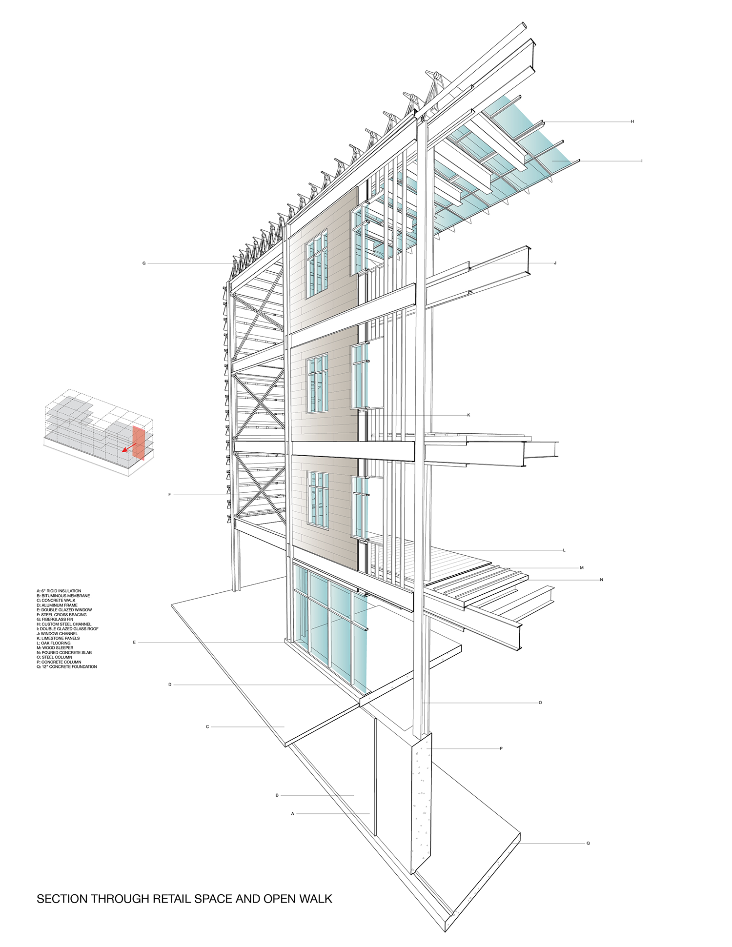 Menil Collection — section drawing
