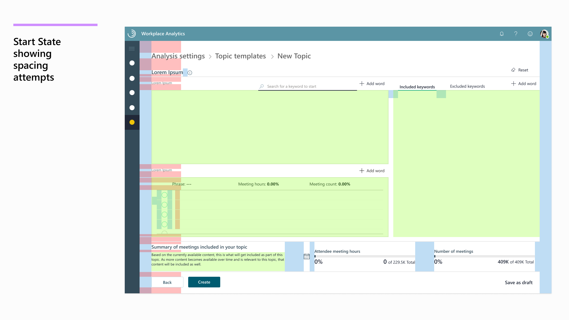 Original step 4 with review interface, showing how users had to navigate through many separate screens