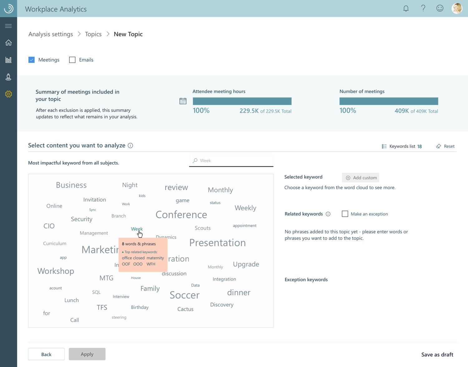 Step 4 — enter a keyword
