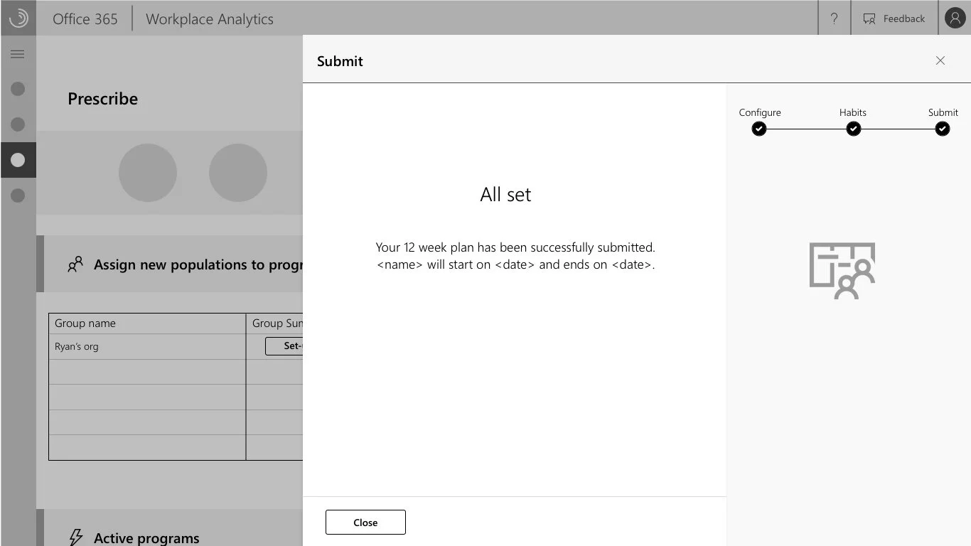 Management interface configuration screen 1 for configuring analytics visibility and access controls